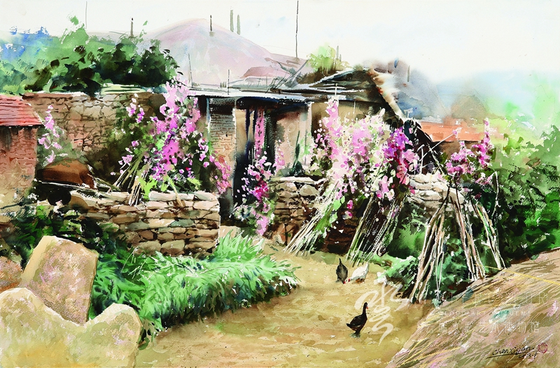 陈锡岩 《东海渔家》 100*70cm